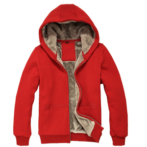 Sudadera con capucha térmica de otoño para hombre de alta calidad, forro polar de Sherpa de piel sintética, estilo callejero frontal, producto personalizado al por mayor - Product Image 4