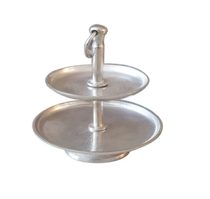 Support à gâteau en aluminium au design unique Support à gâteau de luxe fait à la main de haute qualité Support à gâteau en métal décoratif à dessus rond - Product Image 6