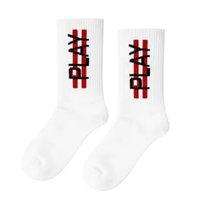 Chaussettes de sport colorées à motif imprimé numérique, mi-mollet, broderie personnalisable, antibactériennes, jacquard, compression, anti-transpiration - Product Image 1