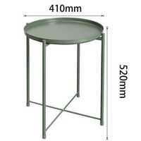 Table basse moderne nordique en fer, petite, portable et stable, avec plateau métallique, pour usage domestique général, jardin, salon ou chambre.