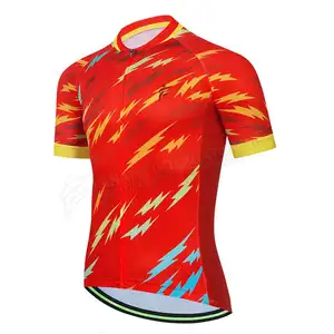 Camisa de ciclismo para bicicleta de manga curta de secagem rápida personalizada de lã térmica de inverno com impressão por sublimação