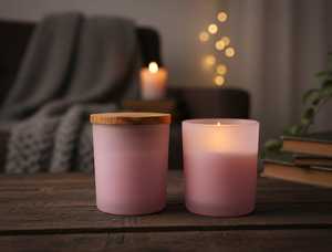 Bougie en cire de soja Grandeur en verre givré avec couvercle en bois, boîte et logo personnalisés disponibles, meilleur prix pour la vente en gros - Product Image 6