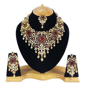 Conjunto de Joyas de Aleación con Cristales de Circonio y Flores Estilo Vintage, Collar, Aretes y Tocado para Mujer, Compromiso, Boda, Aniversario, Fiesta - Product Image 1