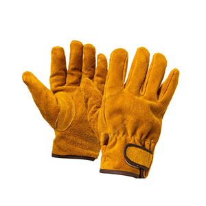 ถุงมือหนังนิรภัยกันความร้อนสีเหลืองถุงมือทนไฟ1คู่จากปากีสถานทนทานสำหรับใช้งานกลางแจ้ง - Product Image 1