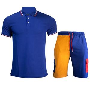 Conjunto de verano de dos piezas informal de talla grande para hombre, camiseta transpirable de gran tamaño y ropa de abrigo corta ecológica - Product Image 6