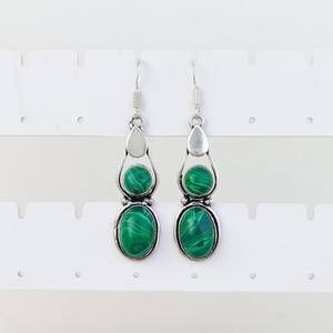 Pendientes Colgantes de Malaquita Multicolor, Plata 925, Hechos a Mano, Joyería Boho, Pendientes de Cristal Verde, Regalo para Mamá - Product Image 6