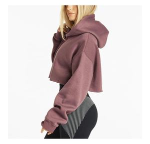 Sudadera Corta Extra Grande de Felpa Francesa para Mujer, Personalizable con Logotipo OEM, para Deportes de Invierno, Gimnasio, Algodón, Lisa - Product Image 5