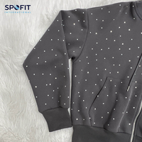 Survêtements de jogging légers en molleton de coton de haute qualité avec logo personnalisé imprimé, cordon de serrage, haute couture pour hommes, entièrement ornés de strass