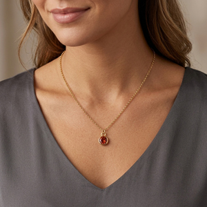 จี้รูปทรงกลมขนาด 5 มม. ประดับพลอยโกเมน ตัวเรือนเงินแท้ชุบทอง พร้อมห่วงสำหรับร้อยสาย เหมาะสำหรับทำเครื่องประดับ เป็นของขวัญสุดโรแมนติก - Product Image 6