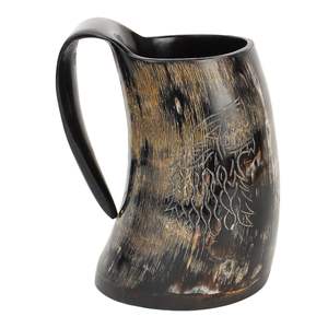 Tazas de Cuerno Vikingas Modernas, Ecológicas y Orgánicas Hechas a Mano en India, Tazas de Cerveza de Cuerno Natural de Alta Calidad - Product Image 5