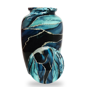 Urnes de crémation enduites Artisan Meena Souvenir élégant et urnes de taille adulte Mémorial à graver étanche - Product Image 4