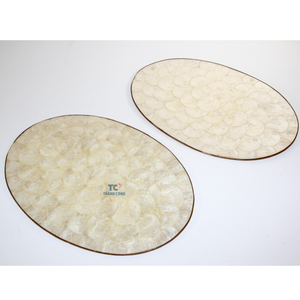 Placas cargadoras de madera de nácar con incrustaciones de madreperla para comedor, fiesta, vajilla rústica, Mantel Individual de decoración de mesa de cocina BOHO - Product Image 2