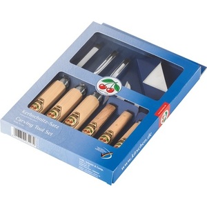 Cherry Wood Carving <b>Set</b> 7 Pieces in Retail Box - Product Image 1