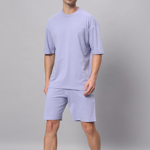 Ensemble assorti 2 pièces pour hommes : T-shirts en coton/polyester et shorts respirants d'été, ensemble de survêtement à manches courtes - Product Image 5
