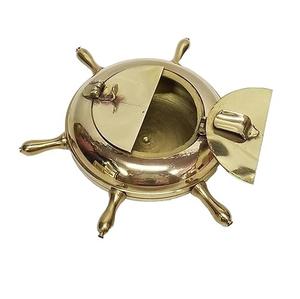 Stylish Modern Design Round Wood Metal <b>Ashtray</b> for Home or Car Trending Desktop Container Accessories - Product Image 5