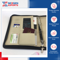 Porte-documents en cuir à 4 anneaux personnalisé, format A4, papeterie de bureau avec options de logo et de design personnalisés