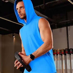 Personnalisé en gros imprimé sans manches pour hommes 100% coton 280gsm haute qualité poids lourd été gilet à capuche respirant OEM - Product Image 3