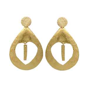 Juego de aretes de lágrima de Corazón Dorado, juego de aretes de latón - Product Image 1