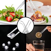 Pinces de chef culinaires en acier inoxydable à haute vente longue pince à épiler de cuisine avec pointes dentelées ustensiles outils en gros