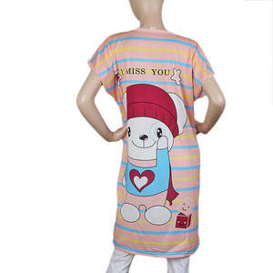 T-shirt long de nuit pour femme - Rose - Product Image 3