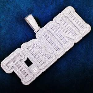 Colgante de diseño Hip Hop de plata 925 de lujo con Moissanite Diamond Iced Money Bag Bail Personalizable Party Jewelry Colgantes Charms - Product Image 1