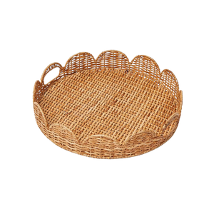 Plateau de nourriture en rotin tissé vietnamien fait à la main pour l'affichage de nourriture et de fruits décor à la maison élégant à la personnalisation du prix d'usine - Product Image 1