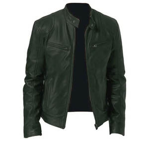 Veste en cuir noir pour hommes de haute qualité nouvelle veste en cuir décontractée d'hiver pour hommes veste en cuir de grande taille - Product Image 5