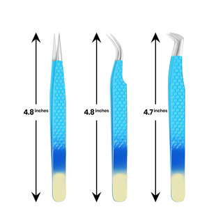 Imprimer le logo pince à cils en microfibre à forte adhérence Volume Extension de cils pointes de fibre pince à épiler meilleure qualité - Product Image 3