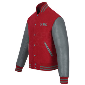 Chaqueta de Invierno para Hombre, Estilo Varsity, Duradera y a la Moda, con Mangas de Cuero, Cierre Frontal, Transpirable, Ecológica, Cómoda para el Uso Diario - Product Image 2