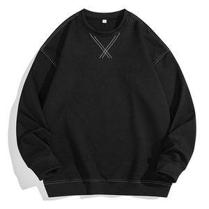 เสื้อสเวตเชิ้ตผู้ชาย น้ำหนัก 370 กรัม ผ้าฝ้ายฟลีซ 100% คอกลม ทรงปกติ ไม่ยับ พิมพ์ลายดิจิทัล รับผลิตแบบ OEM ขายส่ง - Product Image 3