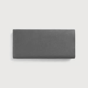 Taylor Grey Handmade Genuine Leather Continental <b>Wallet</b> Business/Casual Style Zipper Closure RFID Feature <b>Long</b> Slim Polyester/PU - Product Image 2