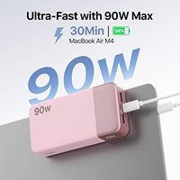 NOBIS Batterie externe haute capacité 20000mAh avec écran LED, 2 ports USB Type-C, charge rapide, sortie PD 90W pour utilisation en extérieur