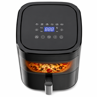 Friteuse à air intelligente Alpha Hot avec écran tactile, 3L, 4.5L, 5L, 6L, fenêtre visible, 1200W, sans huile, électrique, pour la cuisine à domicile