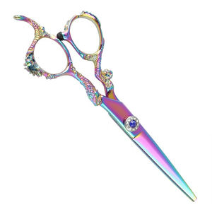 Hot New Multi-Color Acier Inoxydable Pointe Plate Ciseaux De Coupe De Cheveux Caractéristiques De Marque Privée pour Barbiers Beauté Pince À Cils - Product Image 2