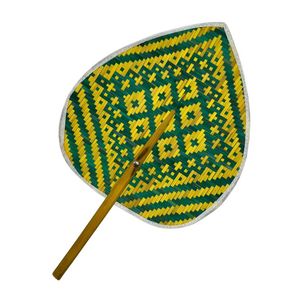 Artisanat traditionnel vietnamien en bambou peint ventilateurs en osier à la main personnalisés jonc de mer naturel plage d'été utilisation intérieure et extérieure - Product Image 3