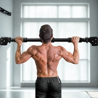Barra de dominadas y flexiones de acero inoxidable, montada en la pared, duradera y antideslizante, para uso doméstico