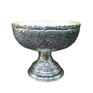 Cuenco de Pedestal de latón de alta calidad con grabado acabado de níquel para mesa de cocina, cuenco para servir, cuenco para vajilla - Product Image 6