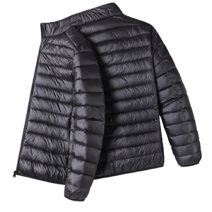 Vêtements de sport décontractés pour hommes Veste d'hiver chaude à fermeture éclair avec col montant Streetwear Style grande taille Veste d'extérieur à la mode pour hommes - Product Image 4