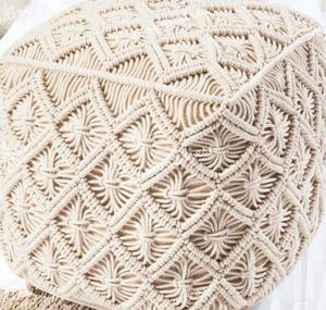 Nouveaux poufs tricotés coton tricoté forme ronde pouf poufs tricoté à la main corde torsadée conception tricoté pouf os incrustation Console - Product Image 5
