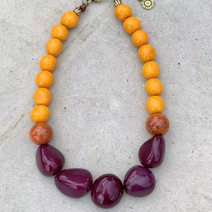 Collar de resina de moda hecho a mano con aspecto de piedra natural, joyería de moda para Setters de tendencia con estilo - Product Image 1