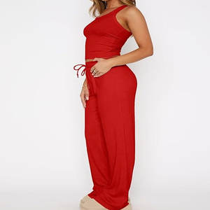 Femmes décontracté Sports d'hiver ensemble de vêtements de sport couleur unie tricot Compression Yoga pantalon à manches courtes haut court lavé Gym - Product Image 3