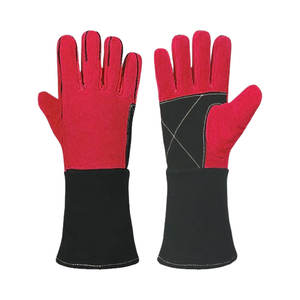 Guantes para soldadores de construcción de alta resistencia de mejor rendimiento Guantes de seguridad de protección de manos industriales de cuero de vaca dividido - Product Image 2
