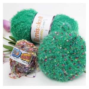 Misoknit อุปกรณ์อี้แบบถักด้วยมือ, สินค้ามาใหม่เส้นด้ายโพลีเอสเตอร์สำหรับแปรงสีฟันขนที่หนาและหนาหลากสี100% ลวดลายดิบทำจากโพลีเอสเตอร์ - Product Image 1
