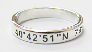 Argent 925 Longtitude Latitude City Ring Design Jewelry Wholesale Factory en Thaïlande - Product Image 3