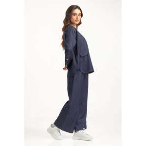 เสื้อลินินลำลอง WM-COD-WS25-004T ระบายอากาศได้ดี ดีไซน์เรียบง่าย แบบไม่มีปก ทรงปกติ - Product Image 5