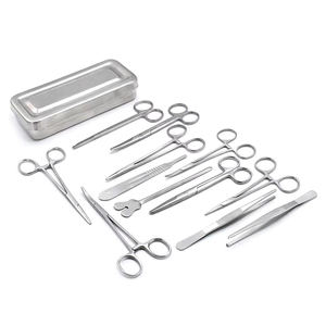 Juego de Laparotomía Básico de 13 Piezas, Instrumentos Quirúrgicos de Acero Inoxidable, Pinzas, Tijeras, Portaagujas, Manual - Product Image 1