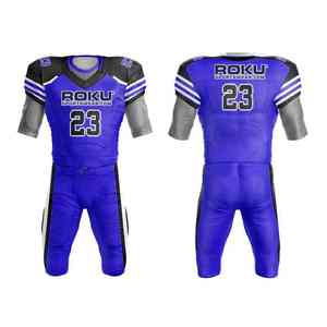 Uniforme de football américain 100% polyester sur mesure respirant de haute qualité grande taille sans manches taille XL votre propre ensemble imprimé - Product Image 1