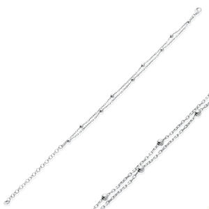 Bracelet chaîne à motif de boule simple pour femmes, fabrication artisanale turque, plaqué or, plaqué rhodium, tendance, bijoux en argent sterling 925 - Product Image 5