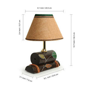 Lámpara de mesa ecológica de madera pintada a mano de 13 pulgadas para decoración del hogar y festividades de Diwali - Product Image 4