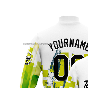 Custom wool <b>varsity</b> <b>jacket</b> with leather sleeves featuring vibrant embroidery and windproof stand collar for teams - Product Image 3